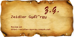 Zeidler György névjegykártya